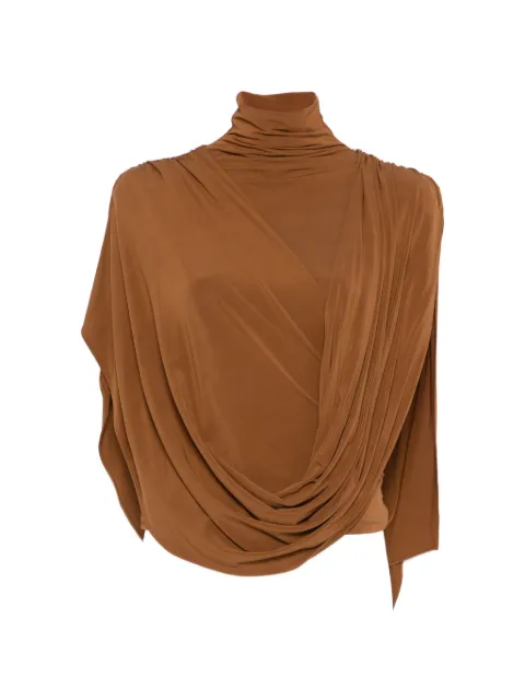 Nina Ricci Pre-Owned top drapeado con cuello de tortuga