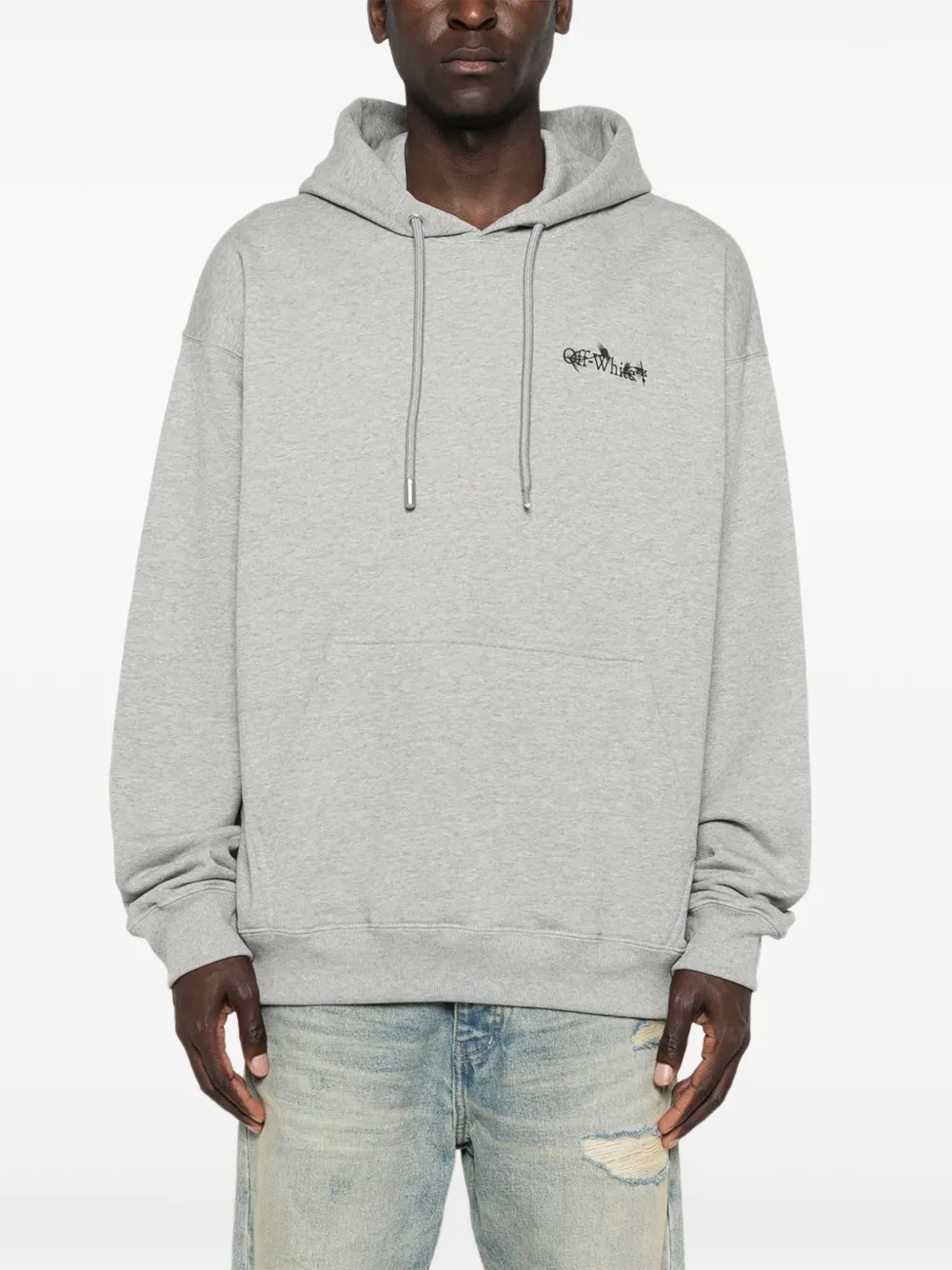  Off-white Pre-owned Graphic-print Hoodie - Grey 