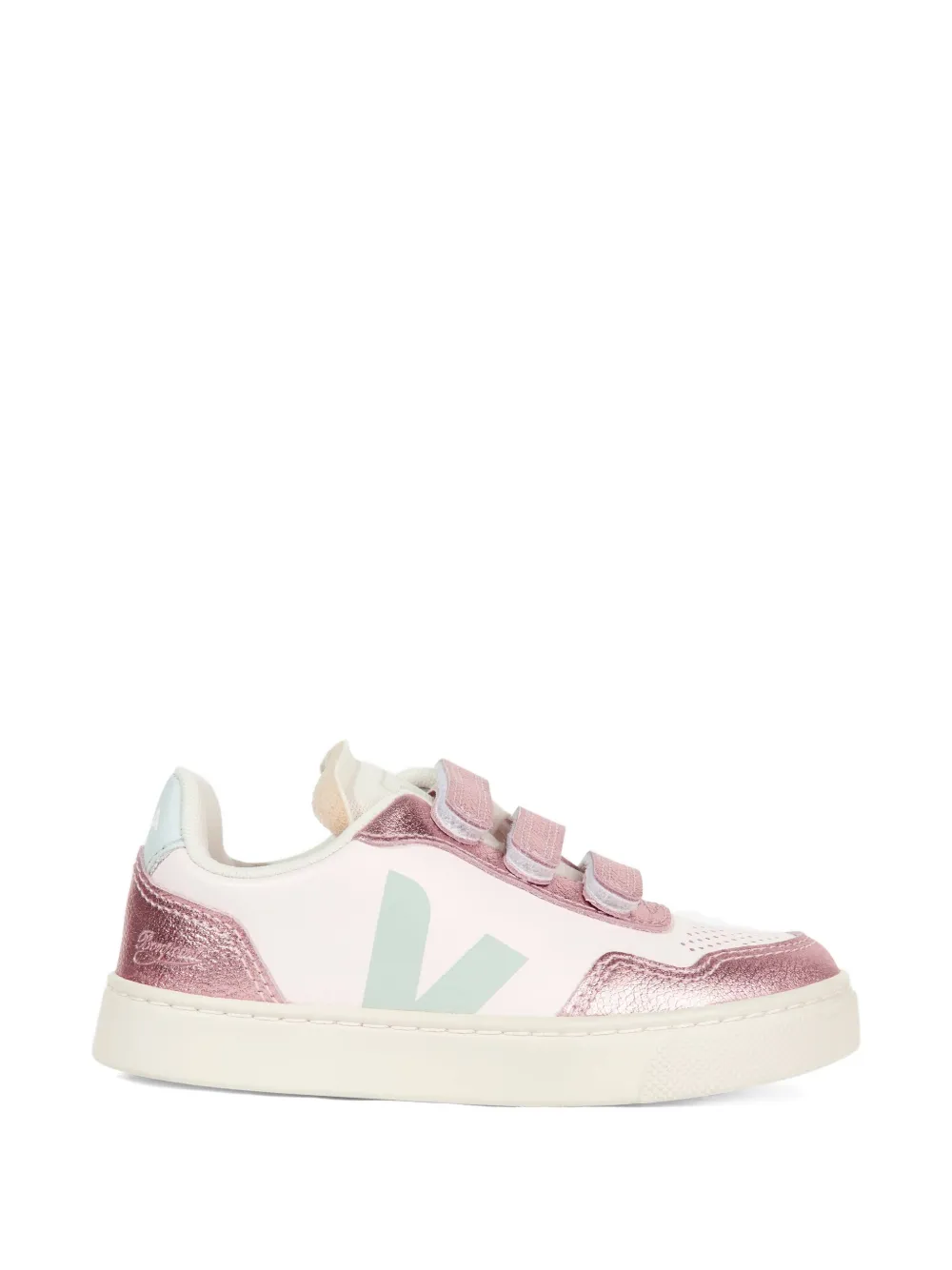 VEJA Kids Sneakers met glitters en bandje Beige