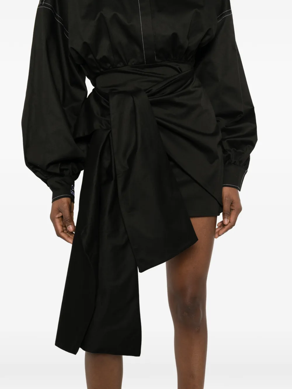 Catalina Blousejurk met geknoopt detail Zwart