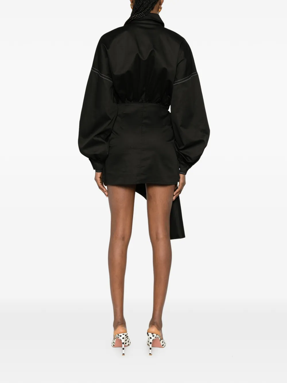 Catalina Blousejurk met geknoopt detail Zwart