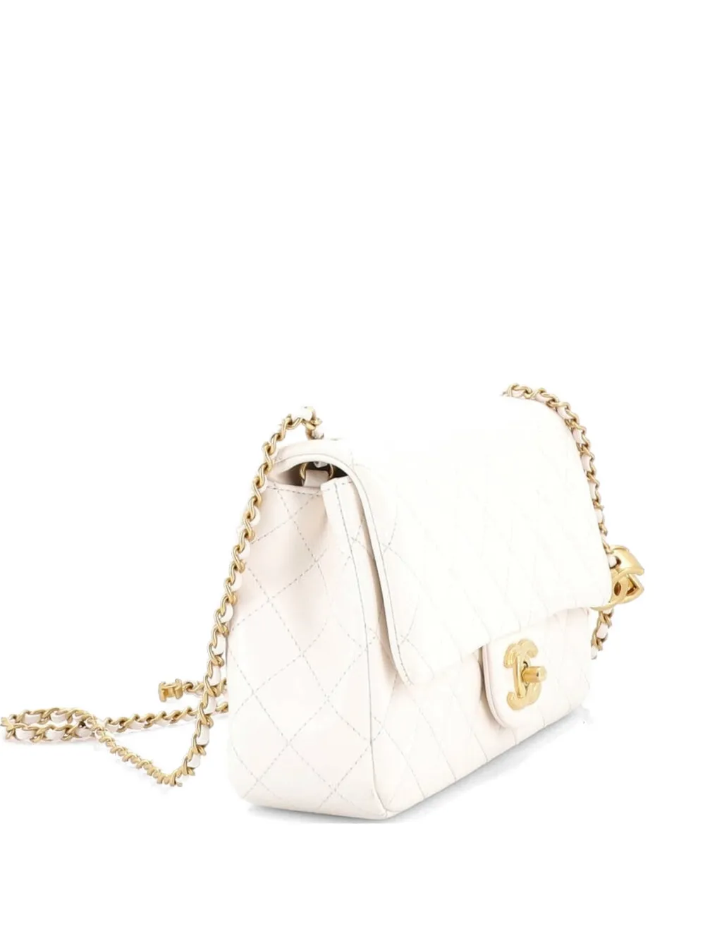 CHANEL Pre-Owned CC Crush Flap Bag Quilted Lambskin Small shoulder bag - Bianco