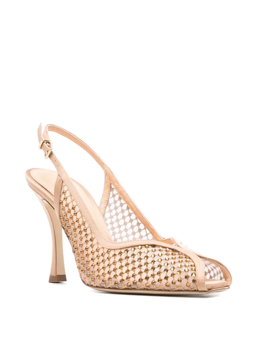  Chantal Perforated Slingback Sandals - Neutrals 