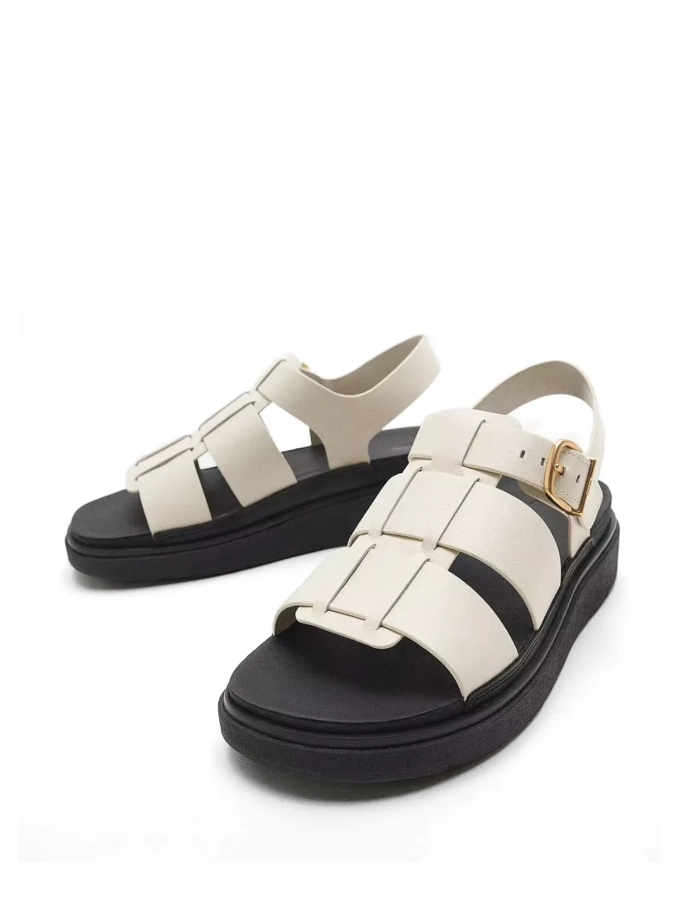 FitFlop Geweven sandalen met gesp Beige