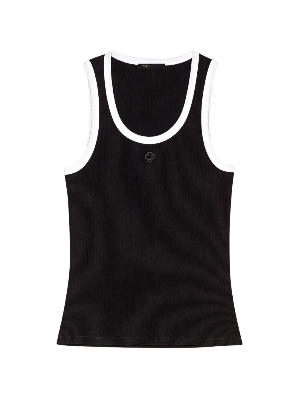 Maje ribbed vest top - Nero