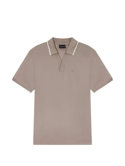 Emporio Armani piqued v-neck polo shirt
