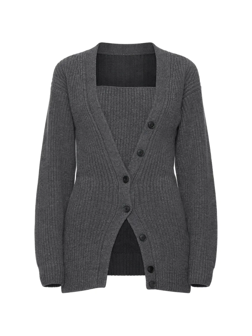 Alexander Wang button square-neck cardigan - Grigio