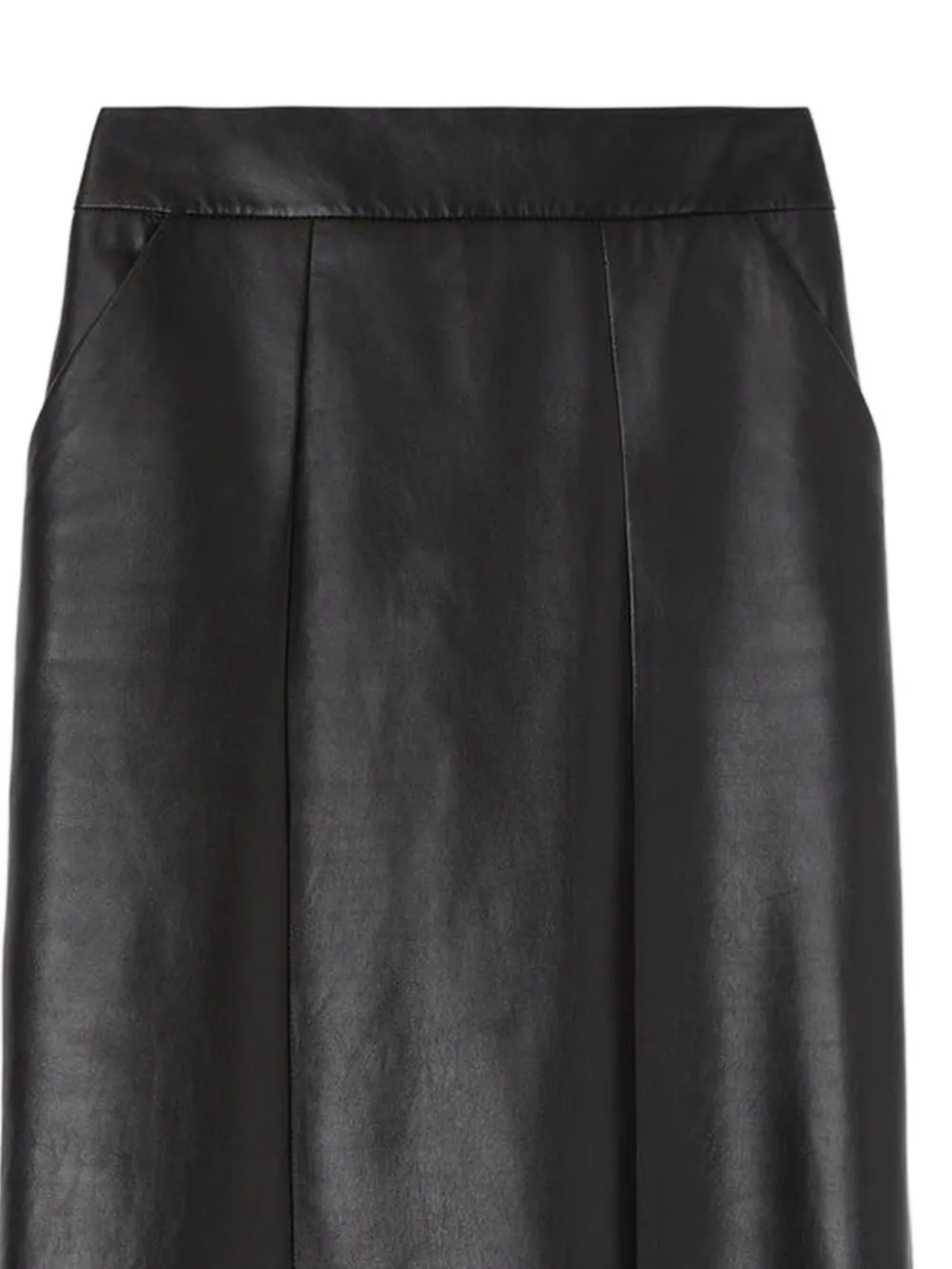  Ermanno Scervino Leather Midi Skirt - Black 