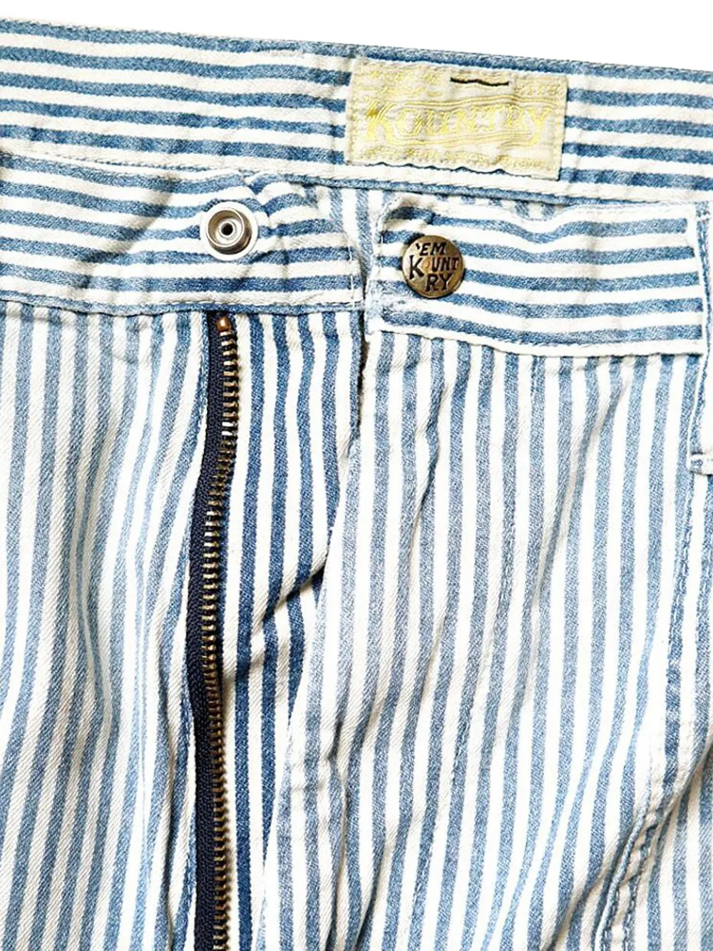  Kapital Stripe-pattern Baggy Trousers - Blue 
