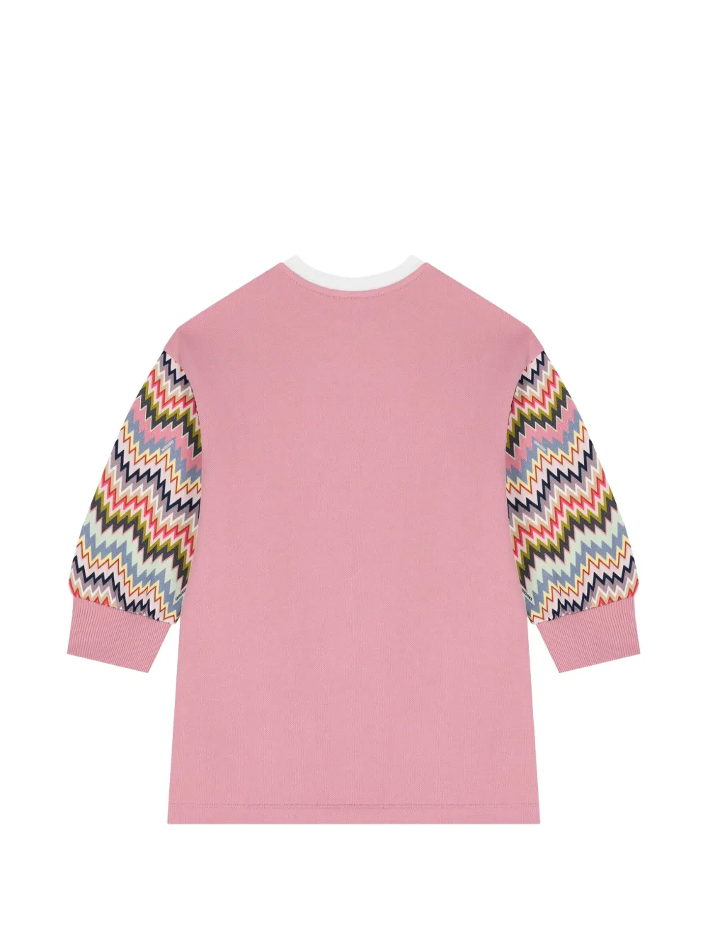 Missoni Kids Jurk met zigzagprint en lange mouwen Roze