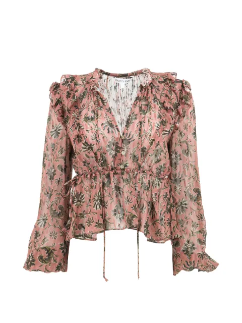 Veronica Beard floral-print ruffled blouse