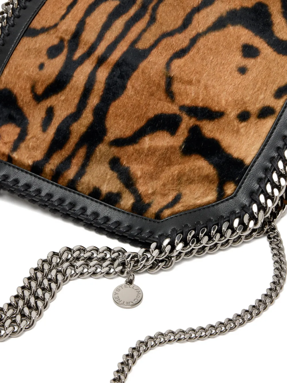 Stella McCartney Falabella shopper met tijgerprint en ketting Bruin