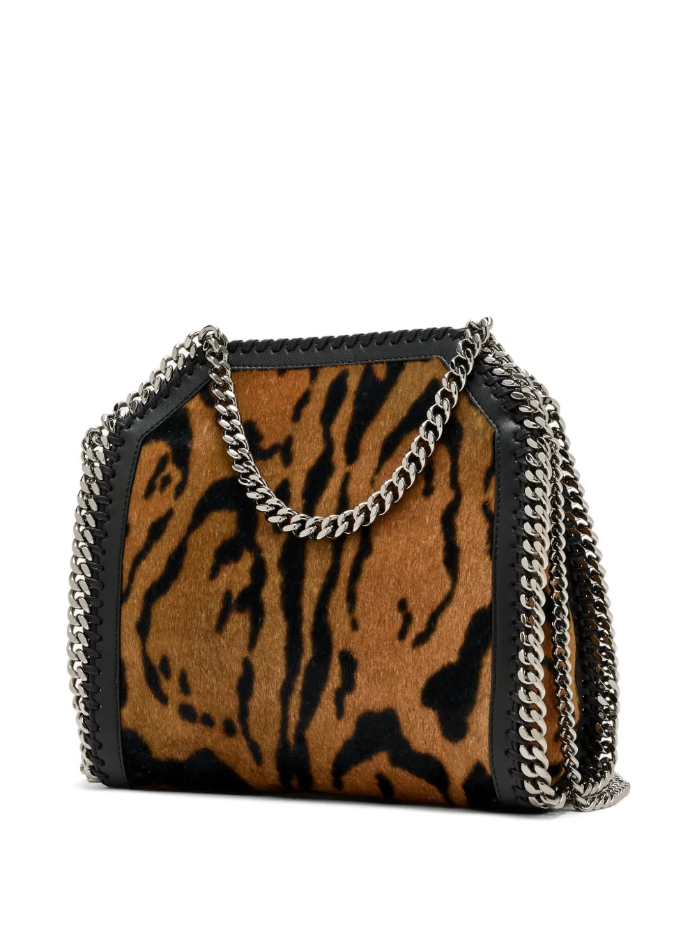 Stella McCartney Falabella shopper met tijgerprint en ketting Bruin