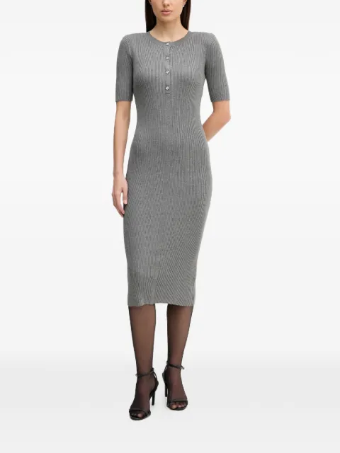 DKNY button ribbed dress