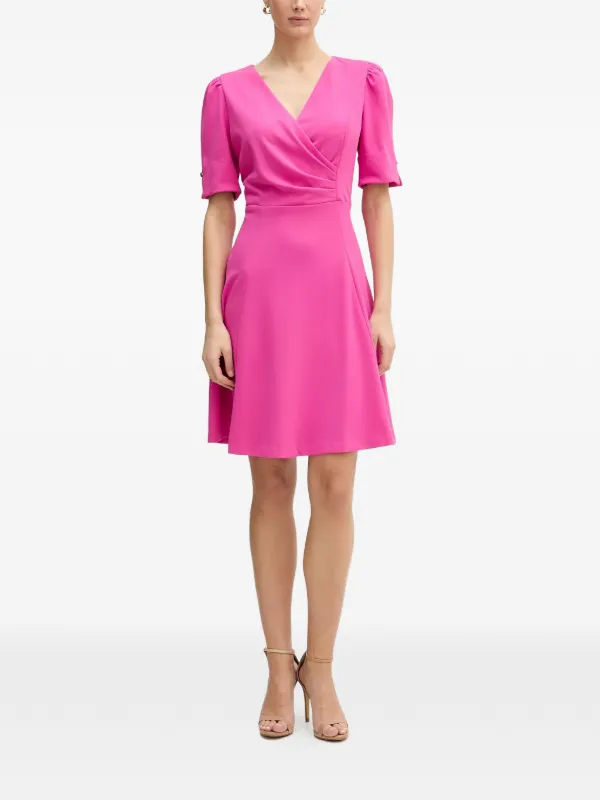 Dkny V-neck Short-sleeve Dress - Pink