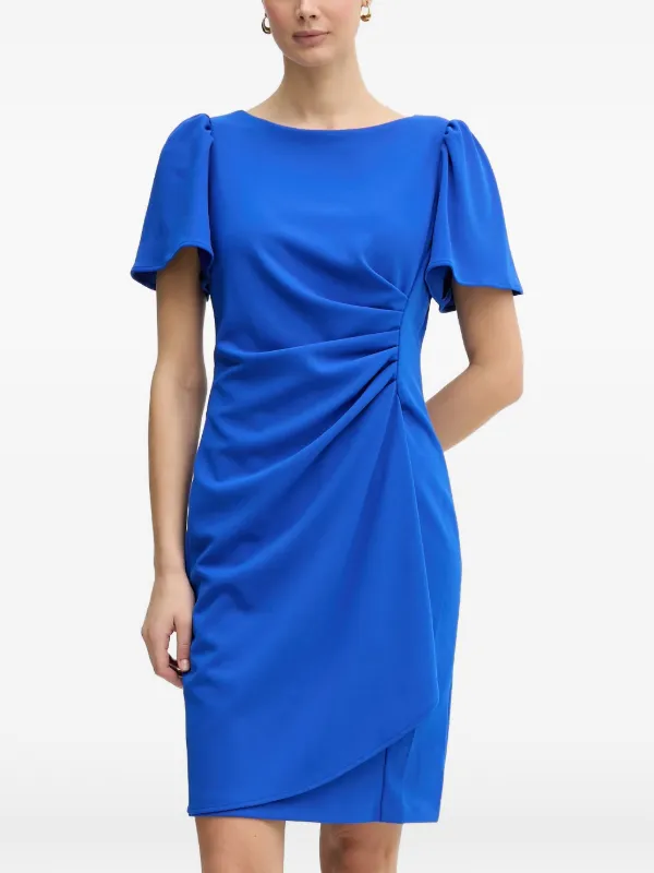 dkny blue dress DKNY Blue Long Sleeve Wrap Dress