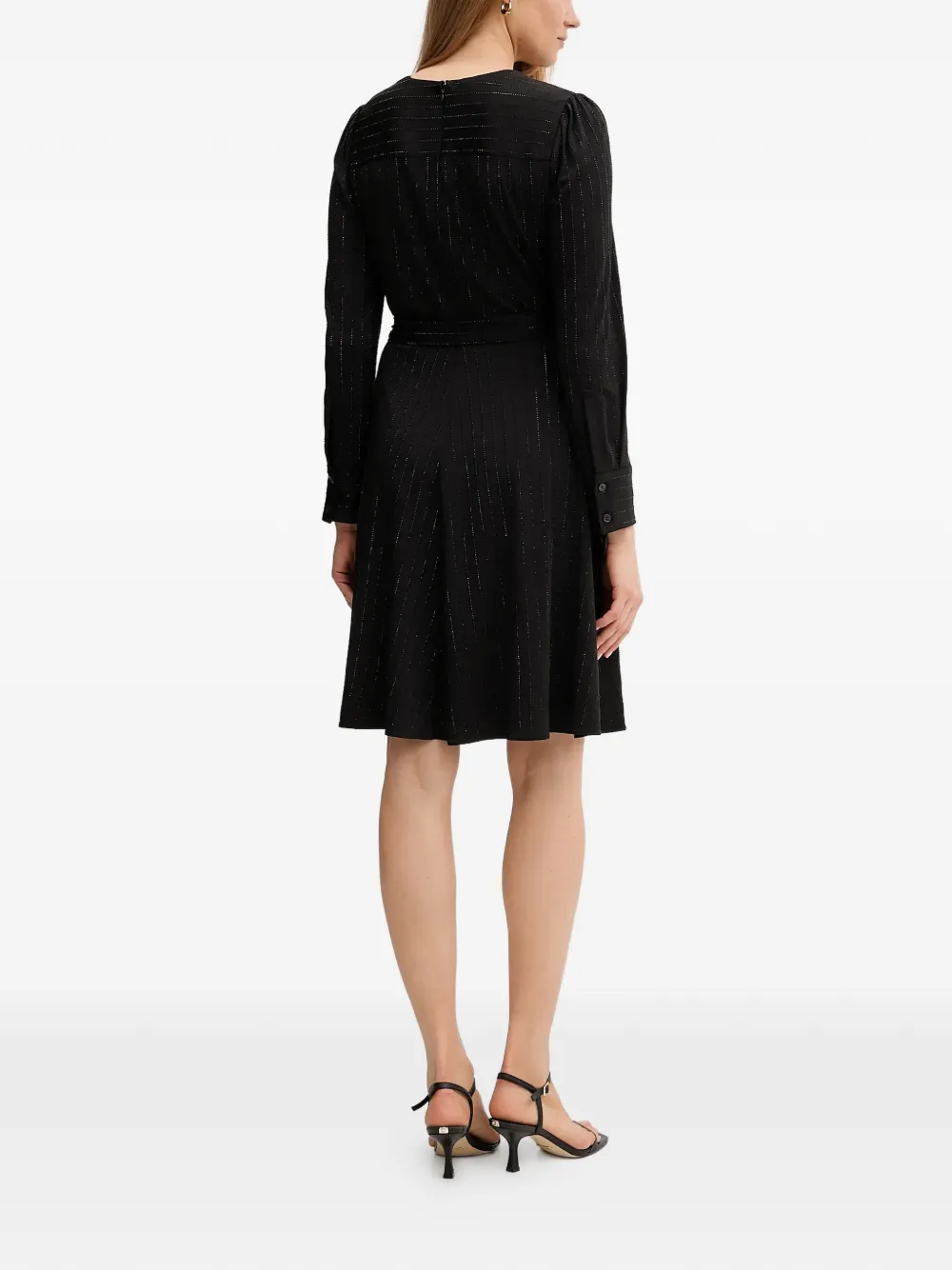 DKNY Jurk met gestrikte taille en V-hals Zwart