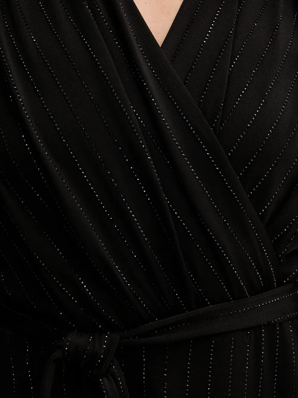 DKNY Jurk met gestrikte taille en V-hals Zwart