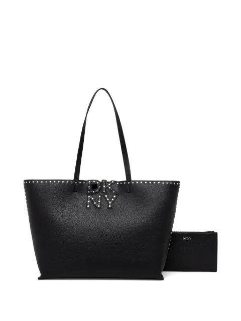 DKNY tote con logo y apliques