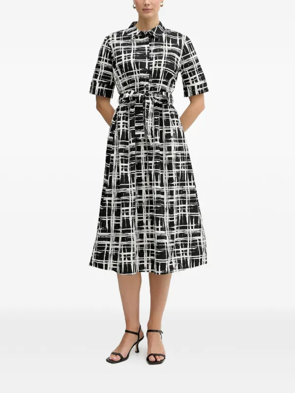 dkny black and white dress DKNY Women's Stripe Midi Sweater Dress in Black/Coconut