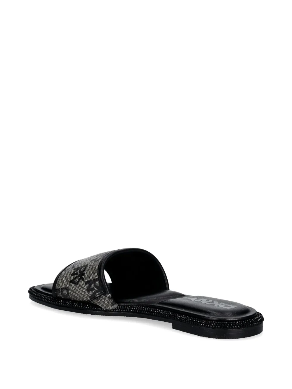 DKNY logo pattern embellished slides Grijs