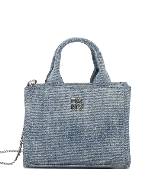 DKNY stud-embellished denim tote bag