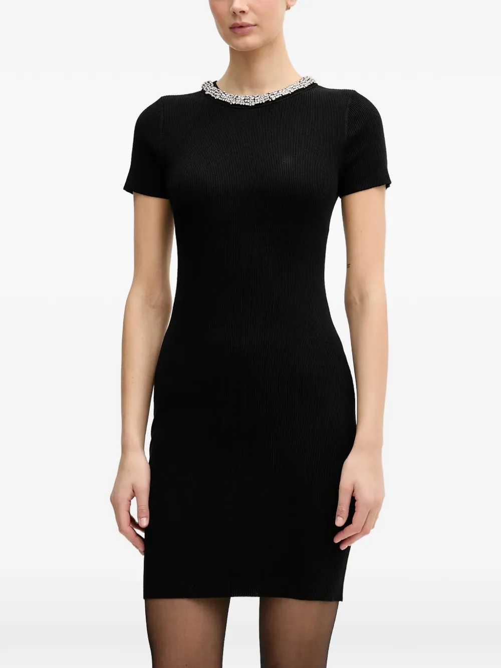 DKNY embellished rib dress - Nero