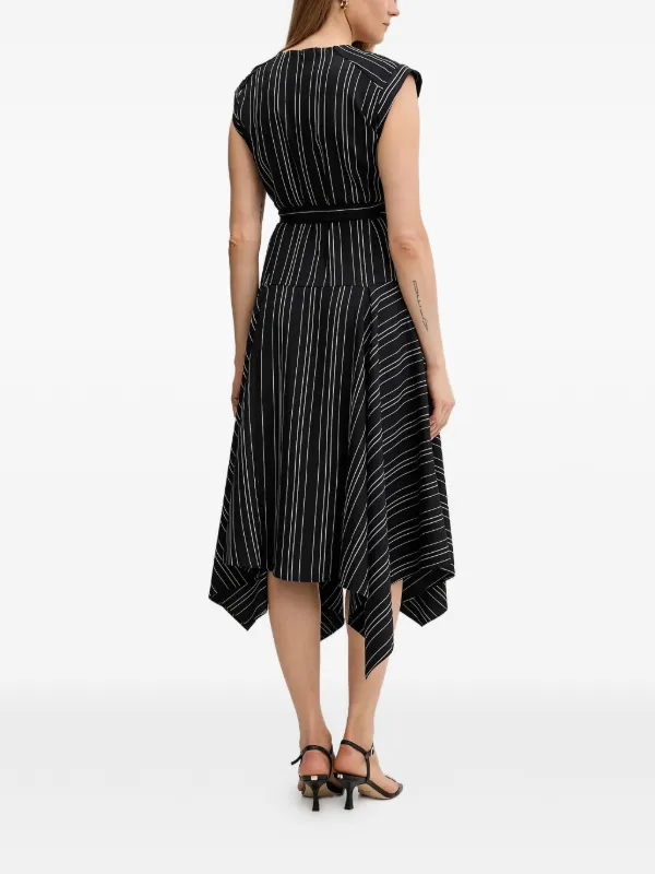 dkny pleated belted dress Belted Pleated Midi Dress | Fit and Flare