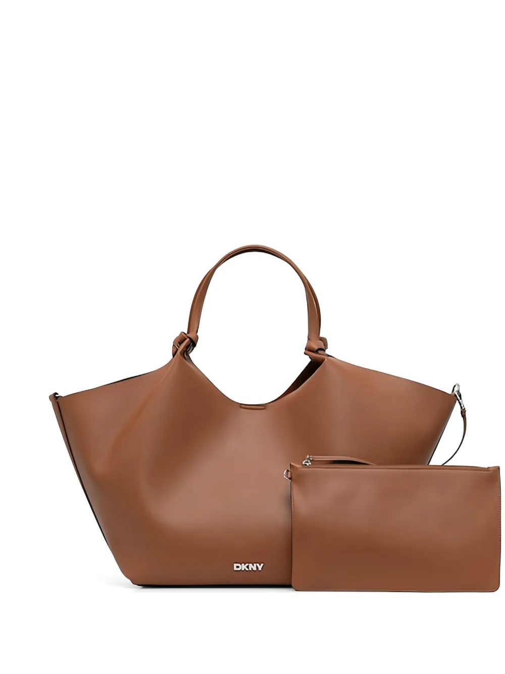 DKNY large Paula Commuter logo knotted tote bag - Marrone