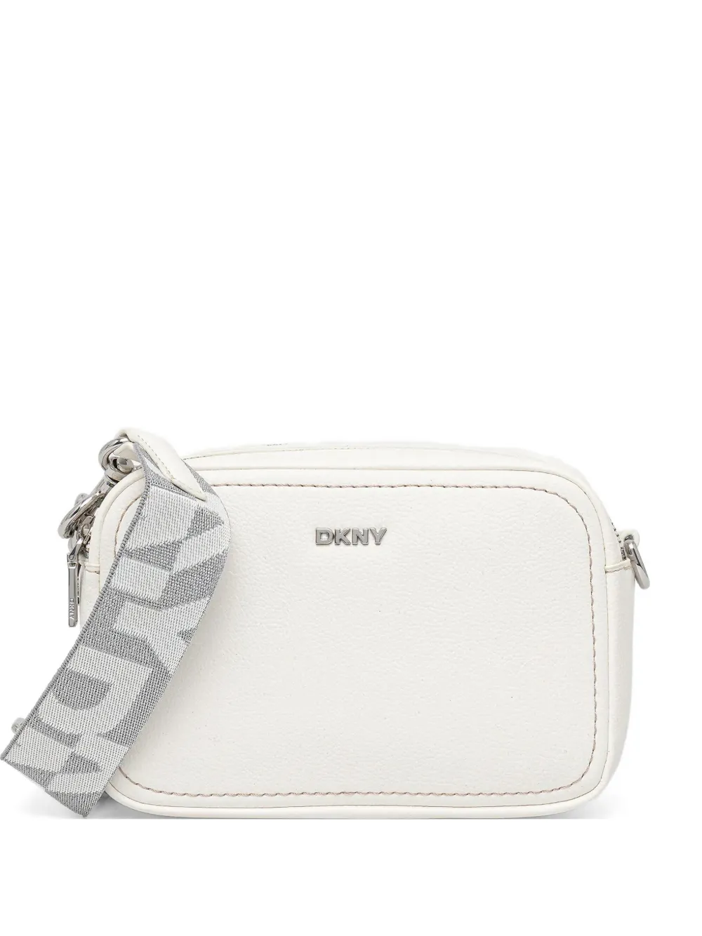 DKNY logo-plaque crossbody bag - Bianco