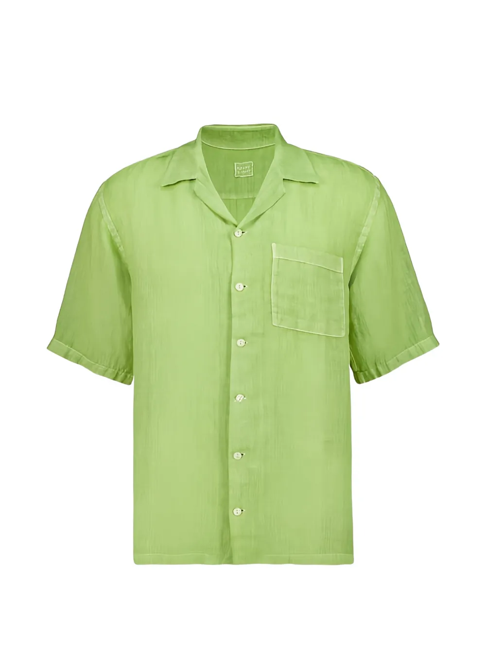 120% Lino short-sleeved linen shirt - Verde