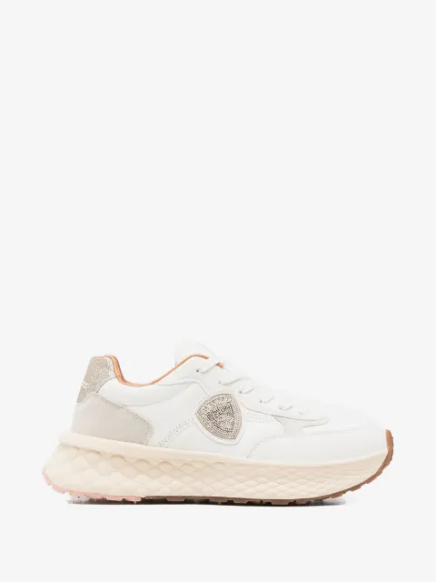 Blauer logo-plaque leather sneakers