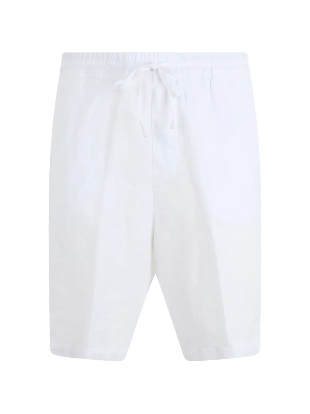 120% Lino drawstring-waist shorts - Bianco