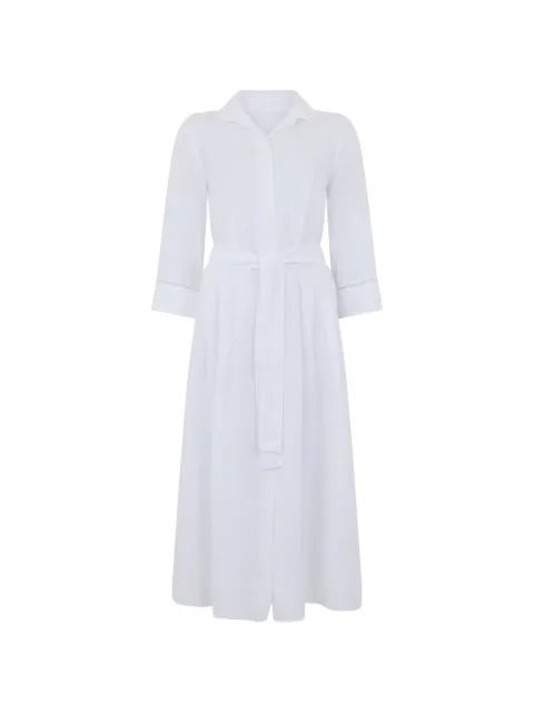 120% Lino belted midi dress
