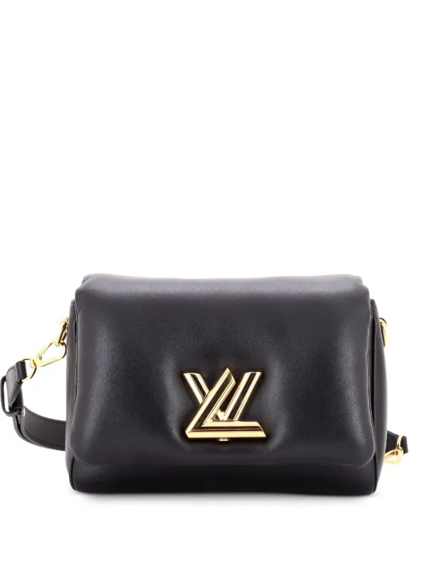 Louis Vuitton Pre-owned Twist Convertible Handbag Puffer Lambskin MM Shoulder Bag in Black