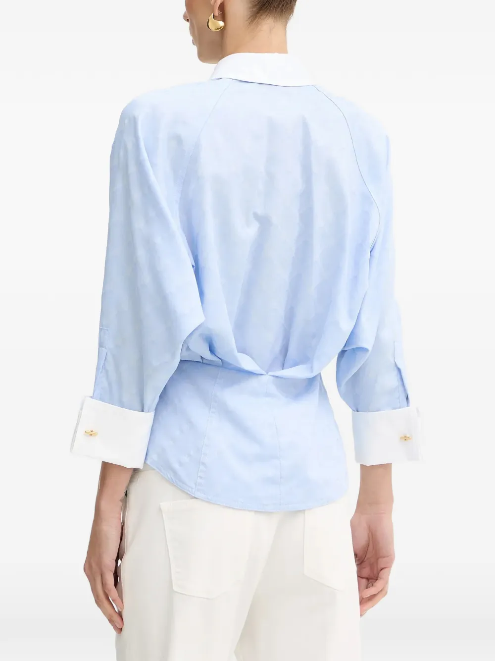  Elisabetta Franchi Diamond-pattern Jacquard Shirt - Blue 