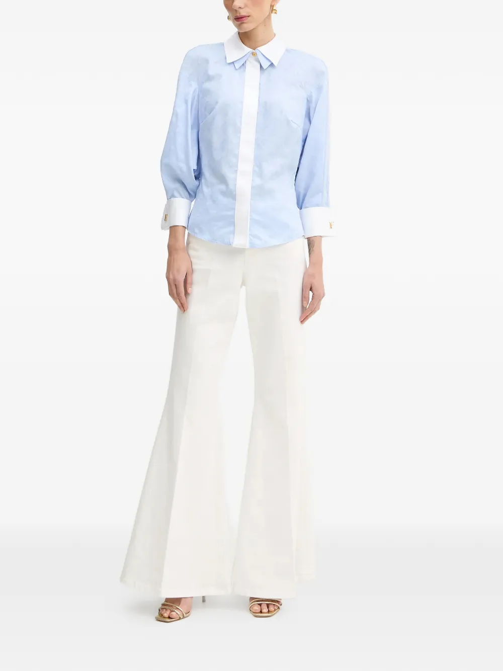  Elisabetta Franchi Diamond-pattern Jacquard Shirt - Blue 