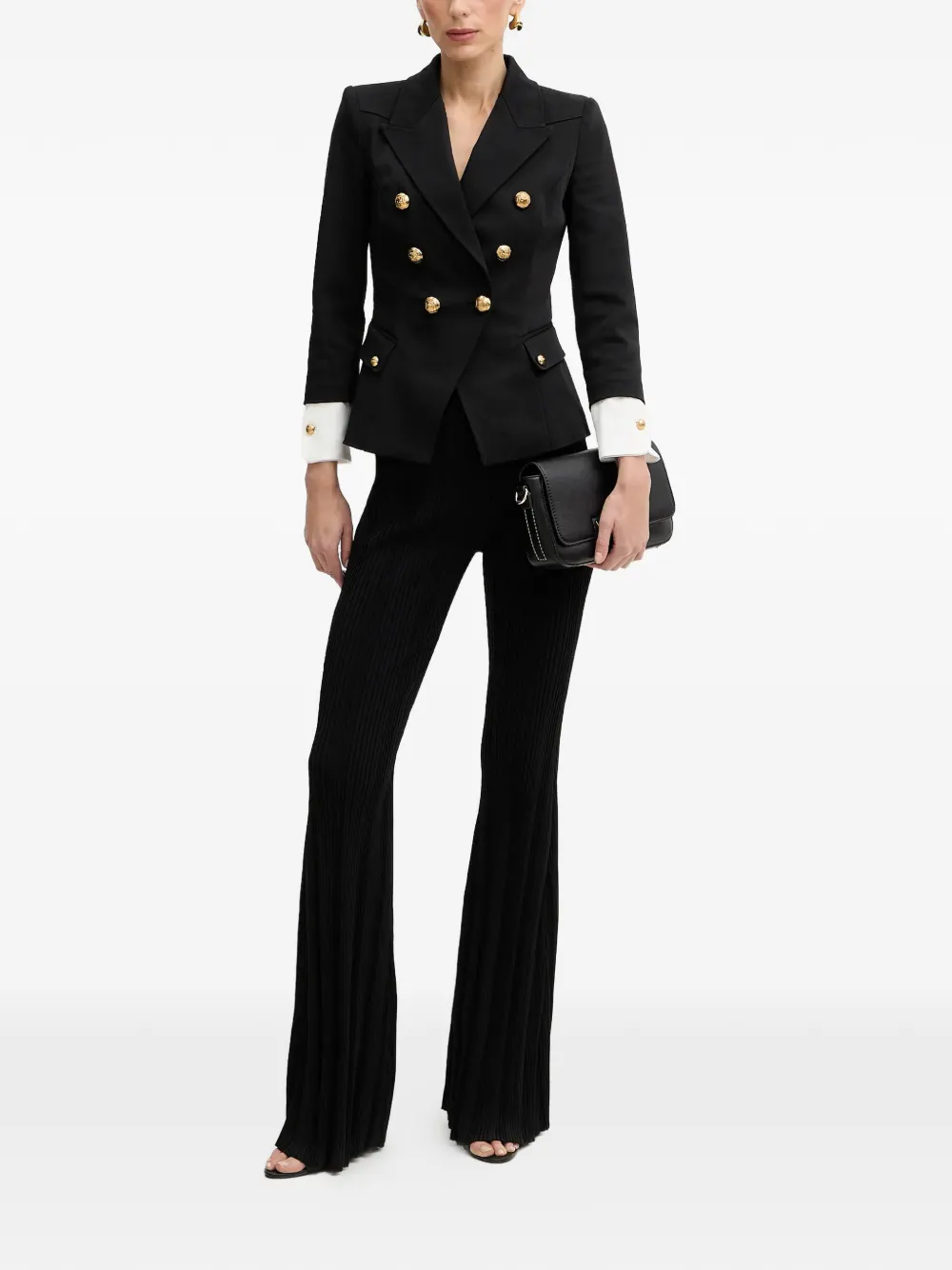  Elisabetta Franchi Double-breasted Button-embellished Jacket - Black 