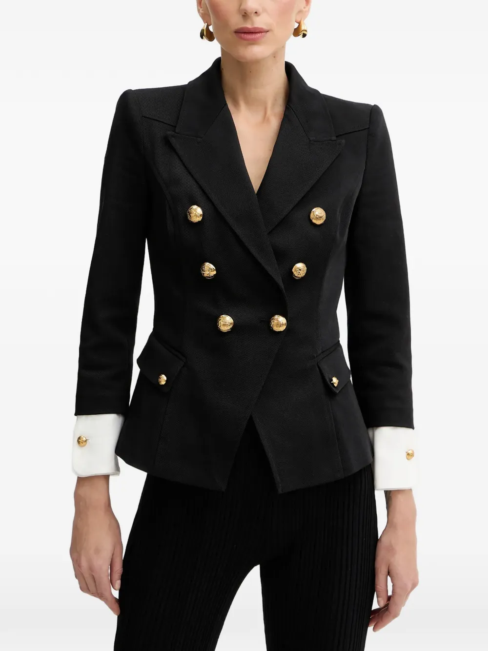 Elisabetta Franchi double-breasted button-embellished jacket - Nero