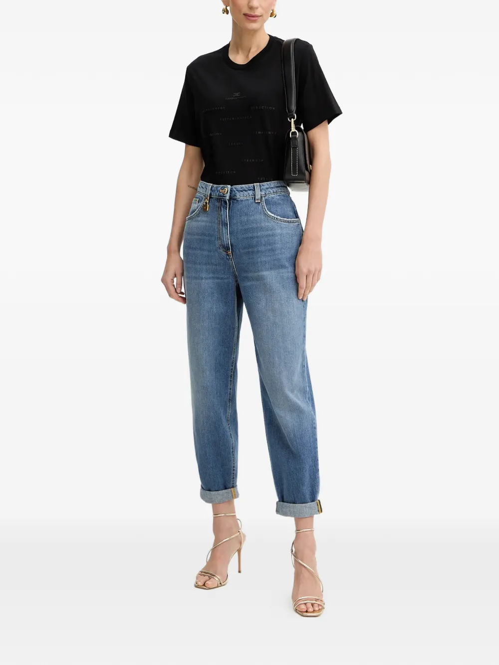 Elisabetta Franchi T-shirt met print Zwart