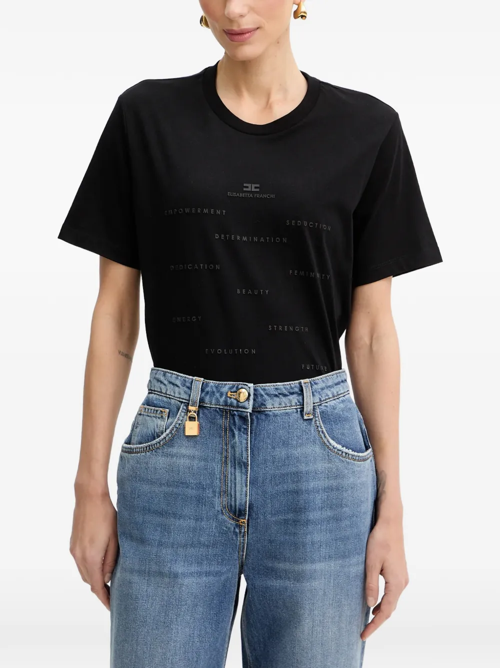 Elisabetta Franchi printed T-shirt - Nero