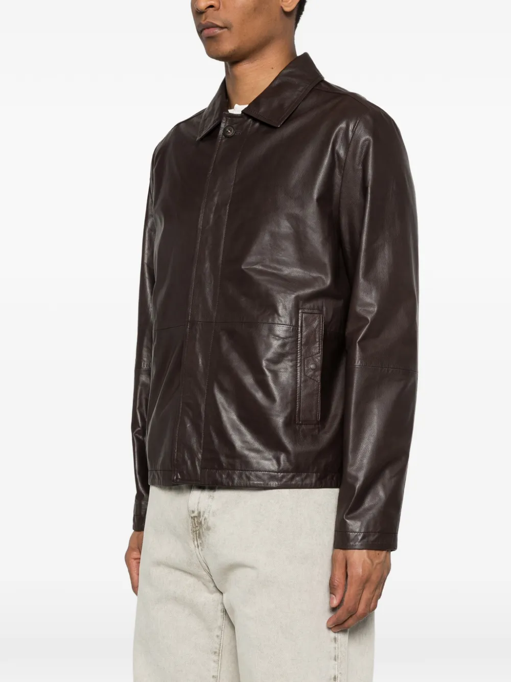  Corneliani Pocket Bovine-leather Jacket - Brown 