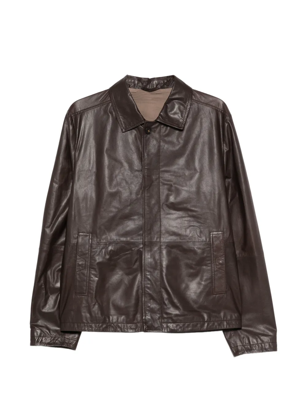 Corneliani pocket bovine-leather jacket - Marrone