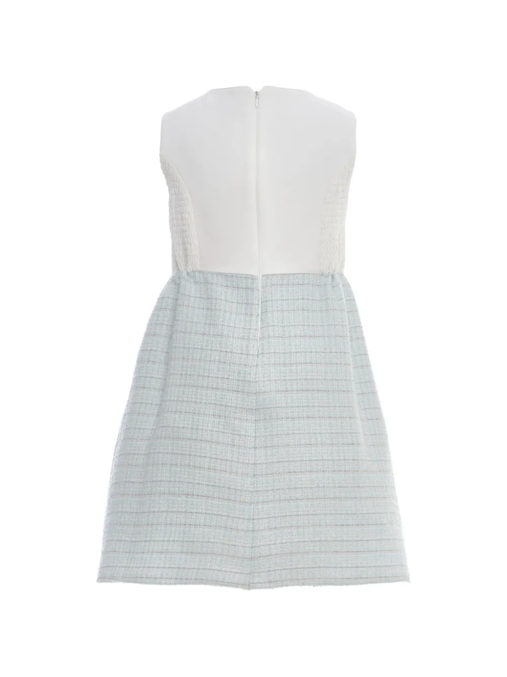 Dress & Fleur Mouwloze jurk set met tweed rok Blauw