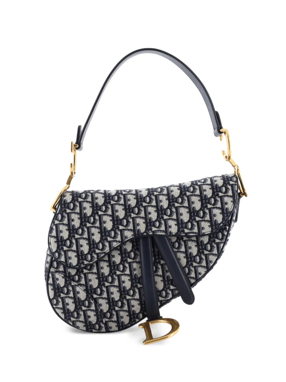 Christian Dior Pre-Owned Saddle Handbag Oblique Canvas Medium shoulder bag - Blu
