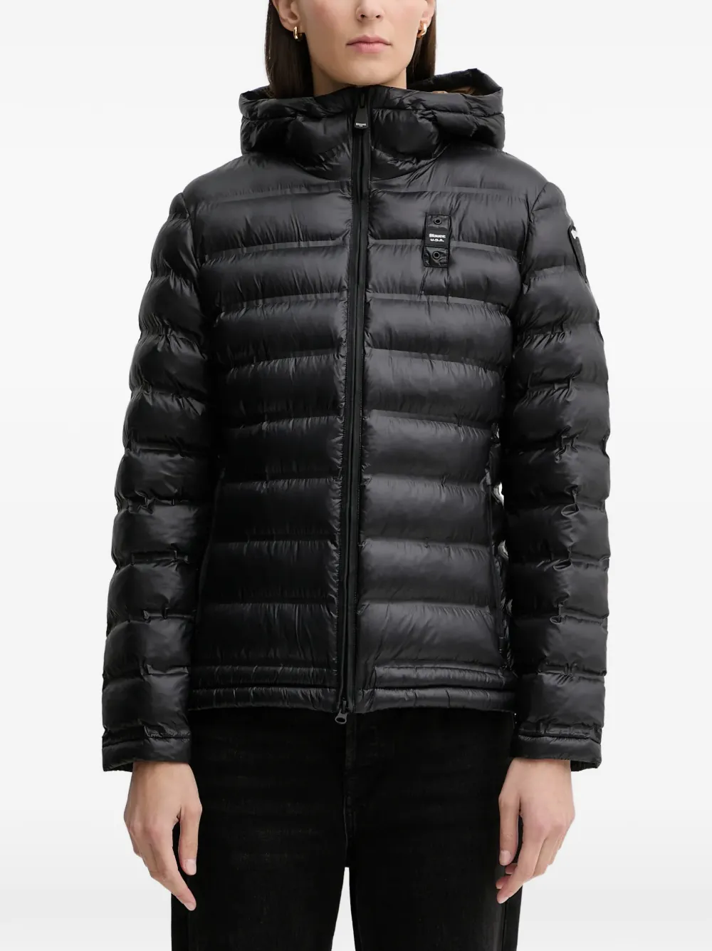 Blauer hooded padded jacket - Black