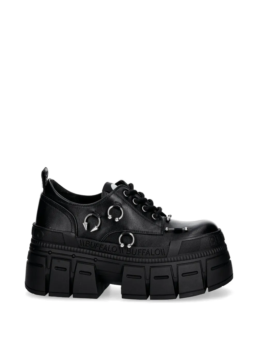 Buffalo Sapato Gospher Lace Up Punk | Preto | FARFETCH BR