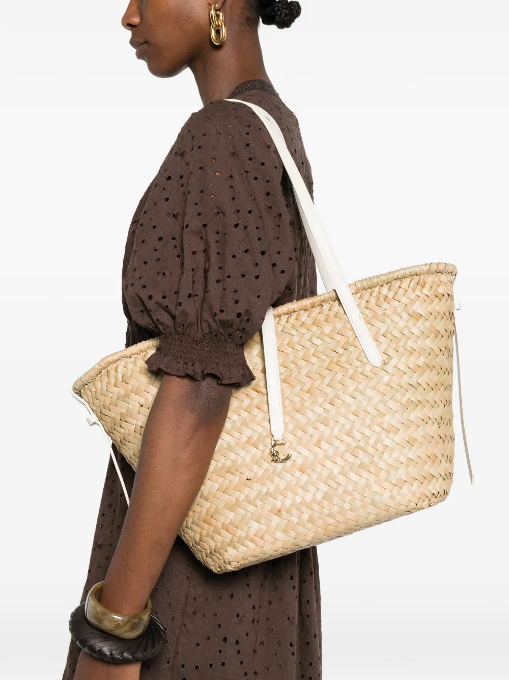 Woven Drawstring Shoulder Bag