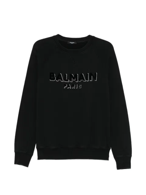 Balmain Pre-Owned logo-print crew-neck sweatshirt