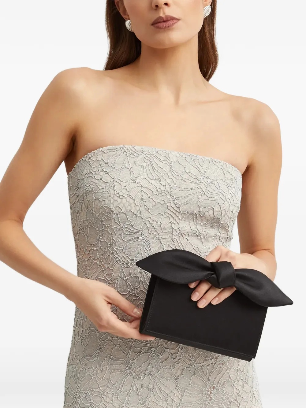 Aquazzura Clutch met strik Zwart